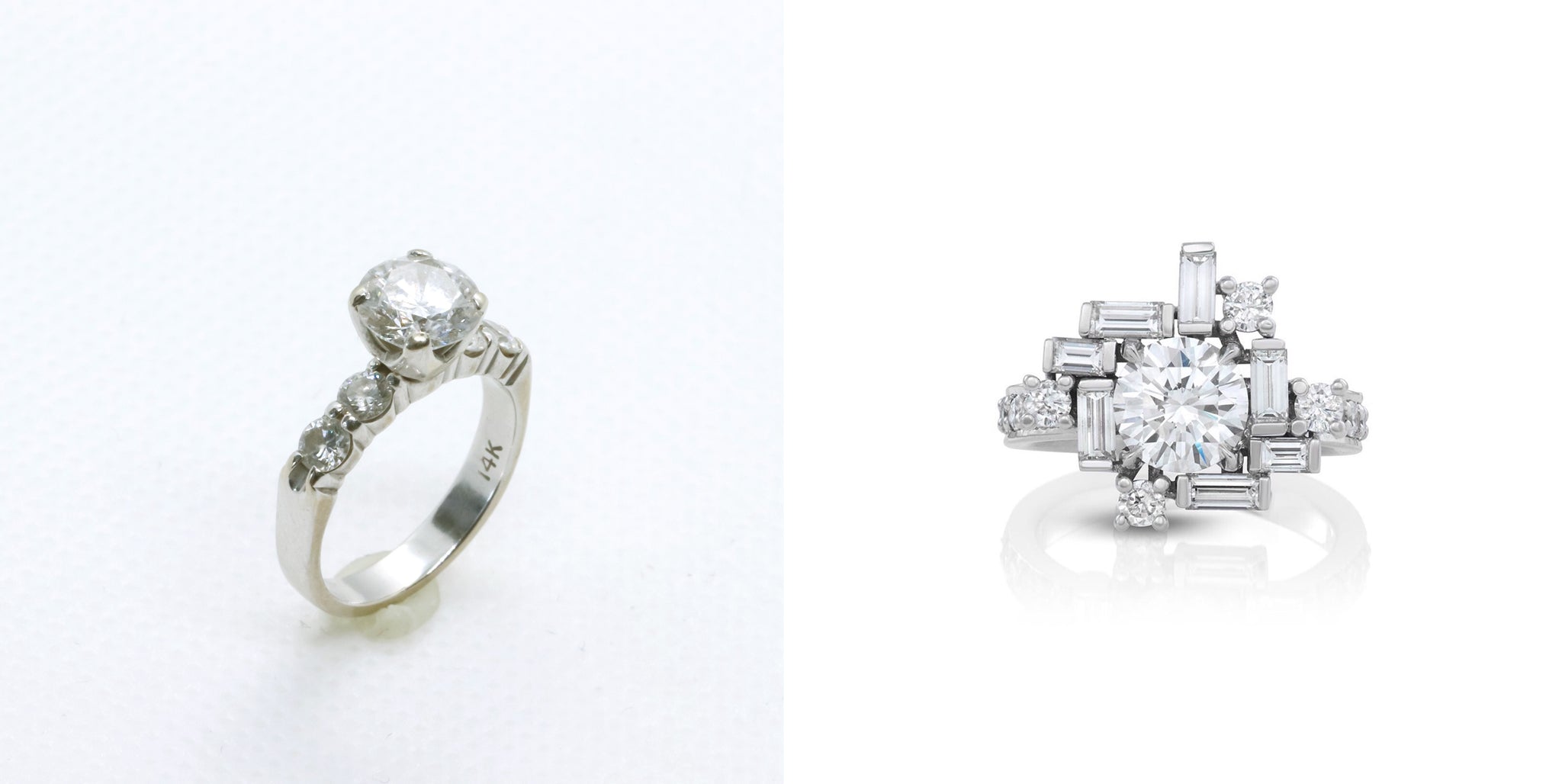 Jewelry Redesign Story #6: Architectural Engagement Ring