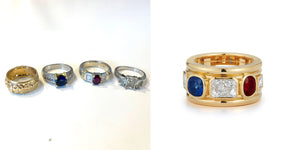 Jewelry Redesign Story #45: Melt Your Rings and Melt Your Heart: The Story of Four Relationships in One Ring