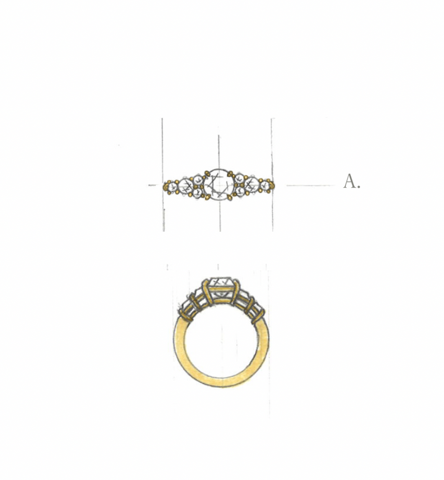 Sarah - 14k gold diamond ring  - 70% deposit