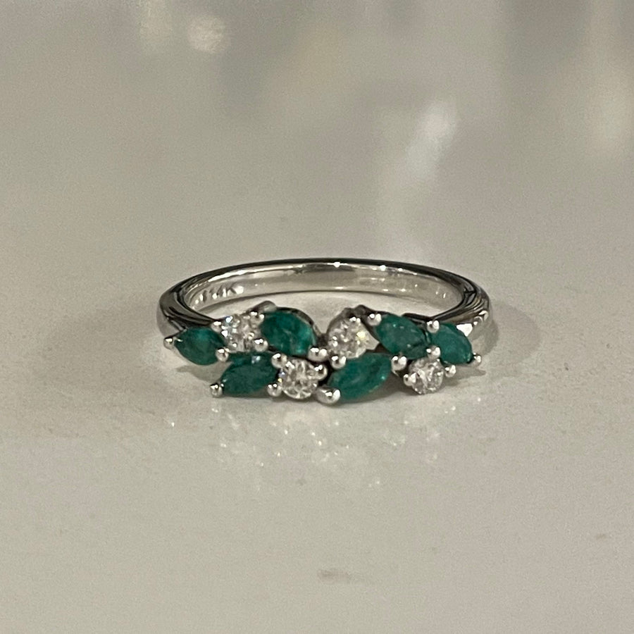 Debbie -Emerald and diamond ring - remaining