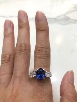 Lauren - Sapphire engagement ring/ Baguette DI ring - remaining balance