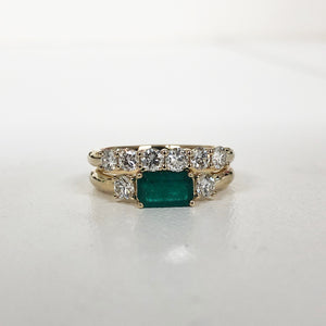 Marisa -Diamond and emerald ring - Remaining