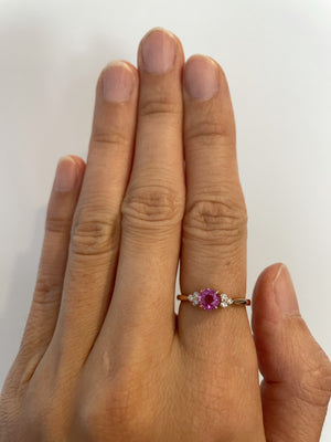 Sarah - Pink stone diamond ring - remaining balance