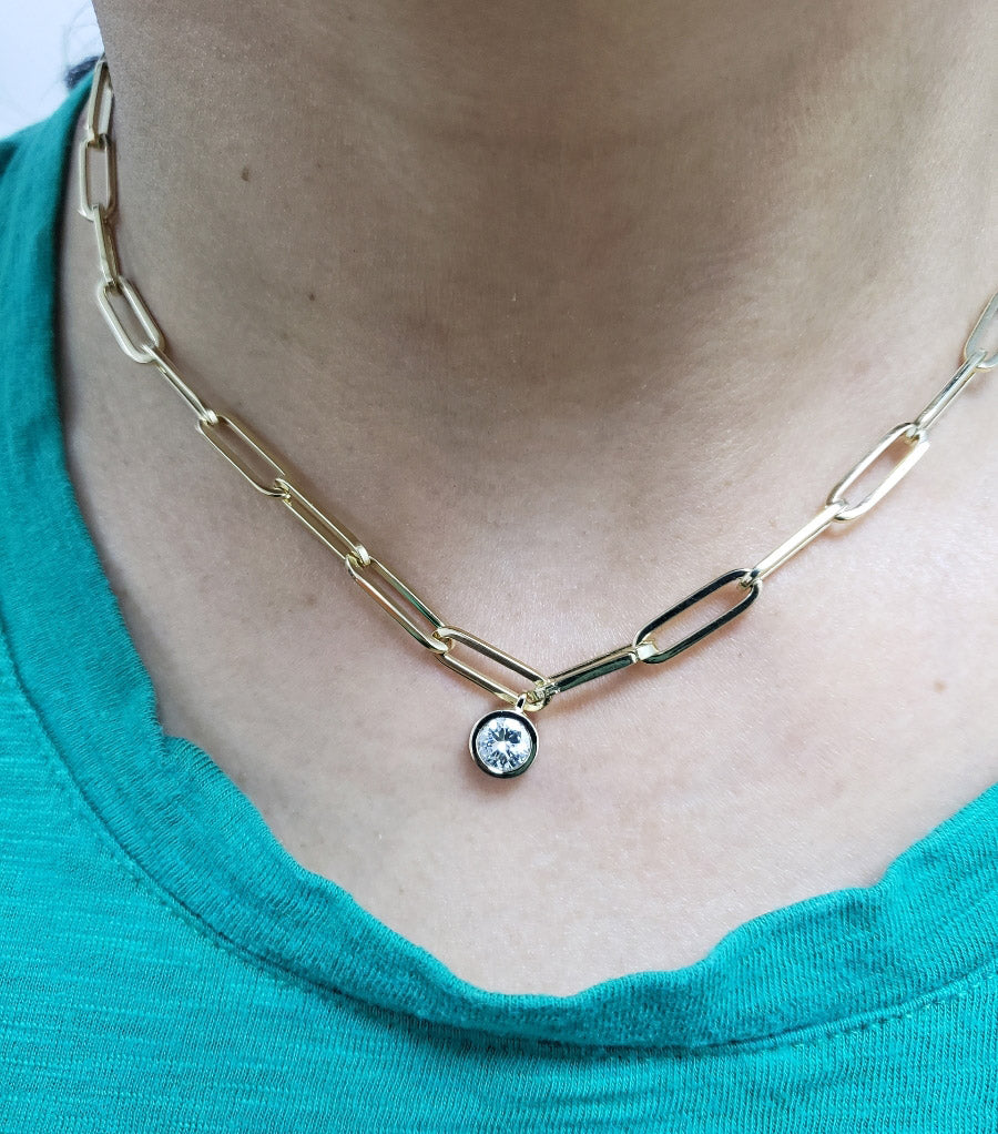 Terri - 14k yellow gold Diamond chain necklace - remaining balance