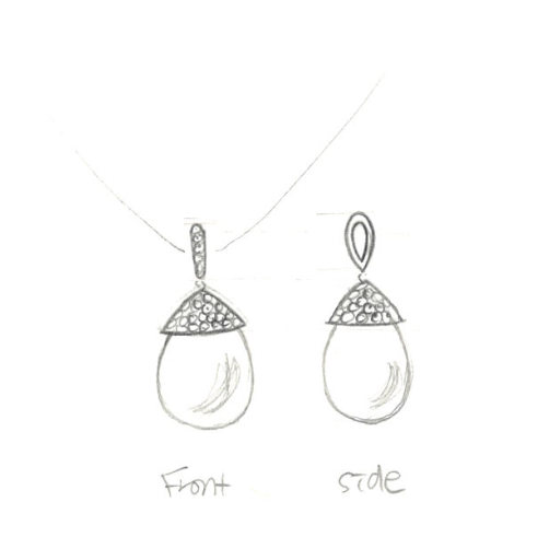 Katherine - 18k White gold Cap - pearl - 70% deposit