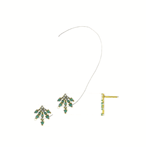 Erin - 14k yellow gold emerald earrings - 70% deposit