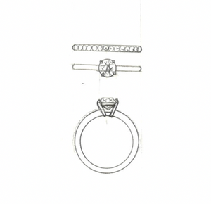 Daniel - 1 CT solitaire diamond ring & Diamond band - 70% deposit
