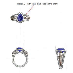 Equestrian Diamond and Sapphire Ring