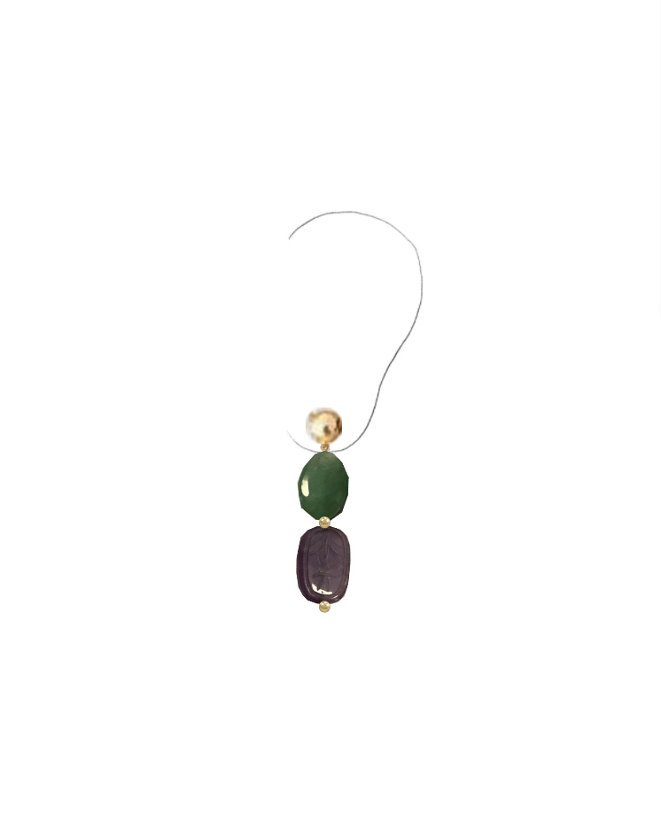 Emily - Beaded necklace and a simple earrings