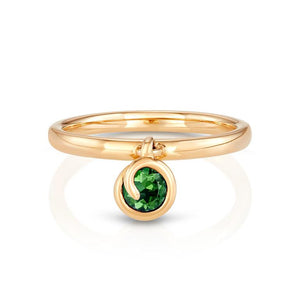Scroll Charm Chrome Diopside Ring