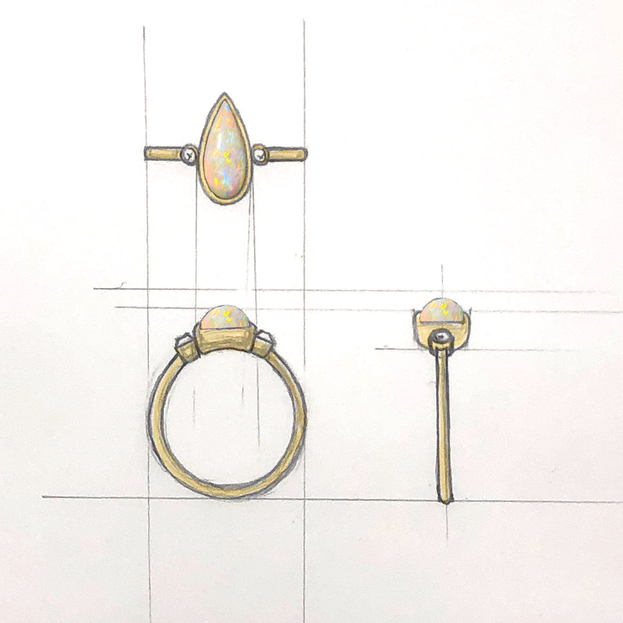 Yasmin - Opal Ring - Shank redo
