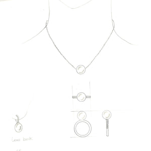 Meghan - Haitian pearl ring, pendant and earring & garnet pendant  - 70% deposit