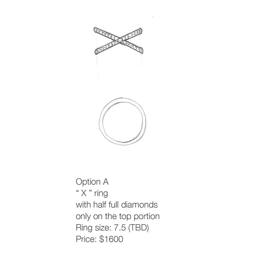 Danielle -Diamond 'X' ring - $840